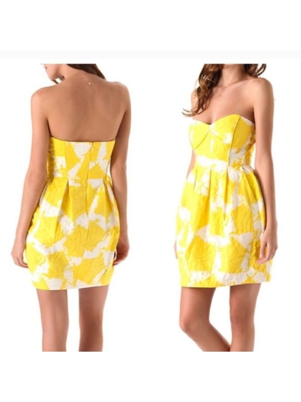 NWOT Shoshanna Yellow and White Dress